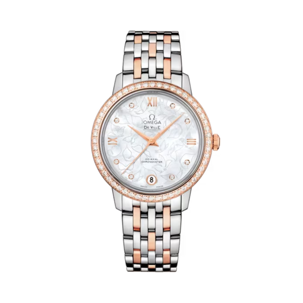 DE VILLE PRESTIGE BUTTERFLY 33 MM STAINLESS STEEL - RED GOLD WITH MOTHER OF PEARL DIAL