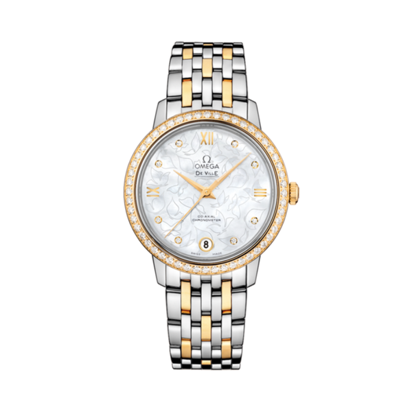 DE VILLE PRESTIGE BUTTERFLY 33 MM STAINLESS STEEL - YELLOW GOLD WITH MOTHER OF PEARL DIAL