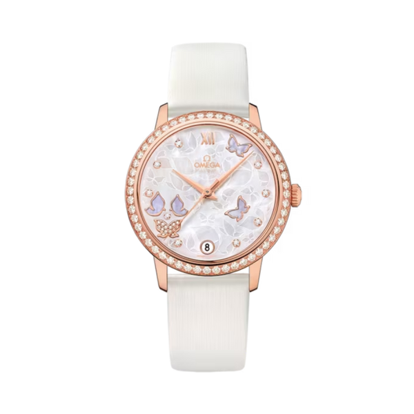 DE VILLE PRESTIGE BUTTERFLY 33 MM RED GOLD WITH MOTHER OF PEARL DIAL