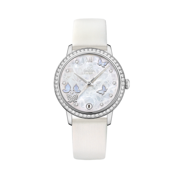 DE VILLE PRESTIGE BUTTERFLY 33 MM WHITE GOLD WITH MOTHER OF PEARL DIAL