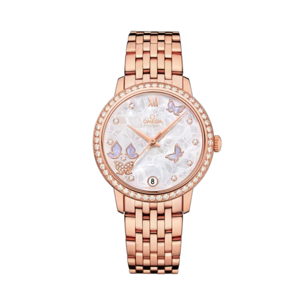 DE VILLE PRESTIGE BUTTERFLY 33 MM RED GOLD WITH MOTHER OF PEARL DIAL