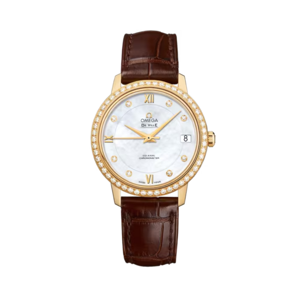DE VILLE PRESTIGE 33 MM YELLOW GOLD WITH MOTHER OF PEARL DIAL