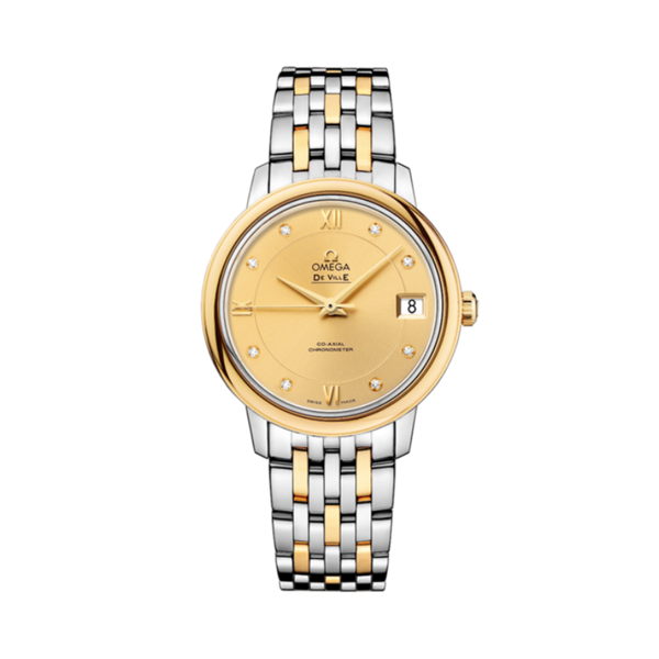 DE VILLE PRESTIGE 33 MM STAINLESS STEEL - YELLOW GOLD WITH YELLOW DIAL
