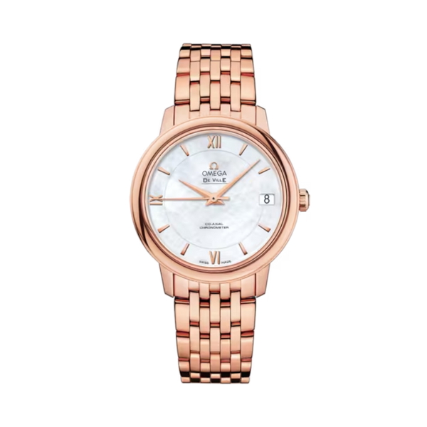 DE VILLE PRESTIGE 33 MM RED GOLD WITH MOTHER OF PEARL DIAL