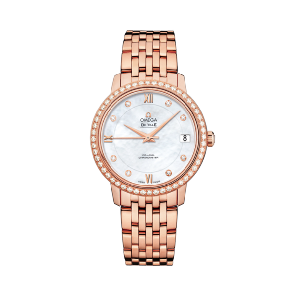 DE VILLE PRESTIGE 33 MM RED GOLD WITH MOTHER OF PEARL DIAL