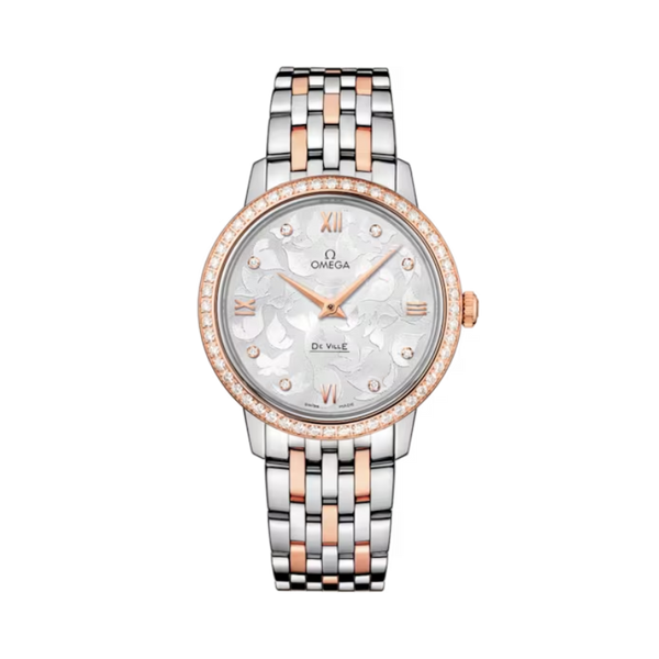 DE VILLE PRESTIGE BUTTERFLY 33 MM STAINLESS STEEL - RED GOLD WITH SILVER DIAL