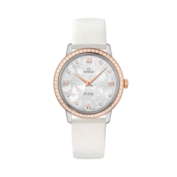 DE VILLE PRESTIGE BUTTERFLY 33 MM STAINLESS STEEL - RED GOLD WITH SILVER DIAL