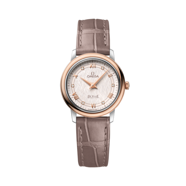 DE VILLE PRESTIGE 27 MM STAINLESS STEEL - RED GOLD WITH SILVER DIAL