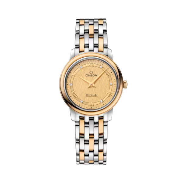 DE VILLE PRESTIGE 27 MM STAINLESS STEEL - YELLOW GOLD WITH YELLOW DIAL