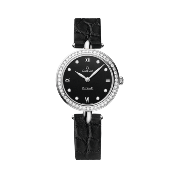 DE VILLE PRESTIGE DEWDROP 27 MM STAINLESS STEEL WITH BLACK DIAL