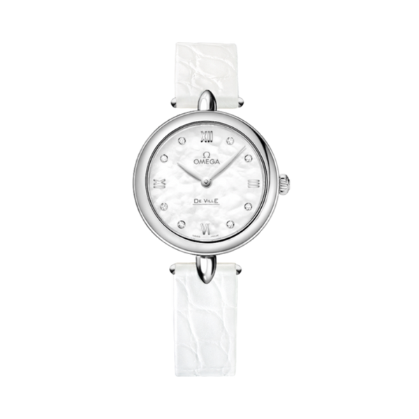 DE VILLE PRESTIGE DEWDROP 27 MM STAINLESS STEEL WITH MOTHER OF PEARL DIAL