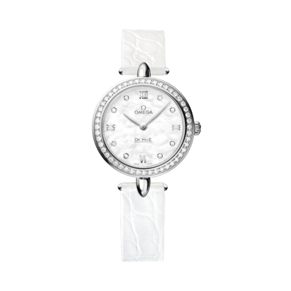 DE VILLE PRESTIGE DEWDROP 27 MM STAINLESS STEEL WITH MOTHER OF PEARL DIAL