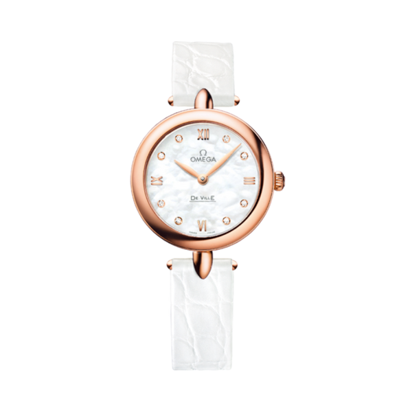 DE VILLE PRESTIGE DEWDROP 27 MM RED GOLD WITH MOTHER OF PEARL DIAL