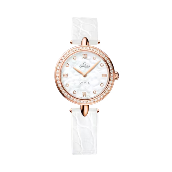 DE VILLE PRESTIGE DEWDROP 27 MM RED GOLD WITH MOTHER OF PEARL DIAL