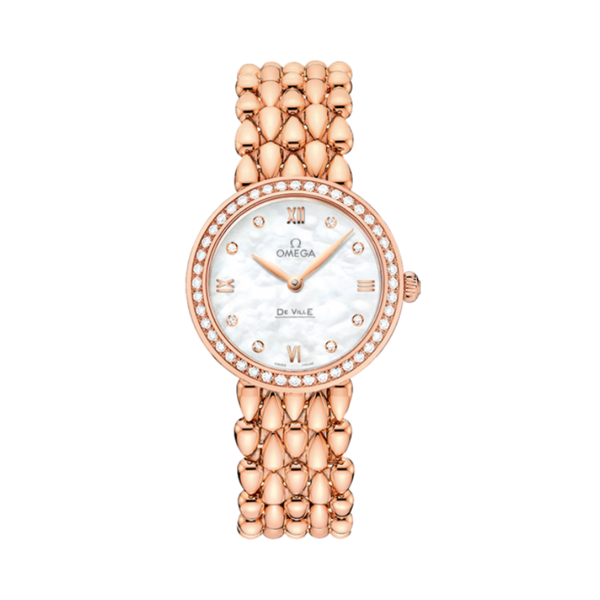 DE VILLE PRESTIGE DEWDROP 27 MM RED GOLD WITH MOTHER OF PEARL DIAL