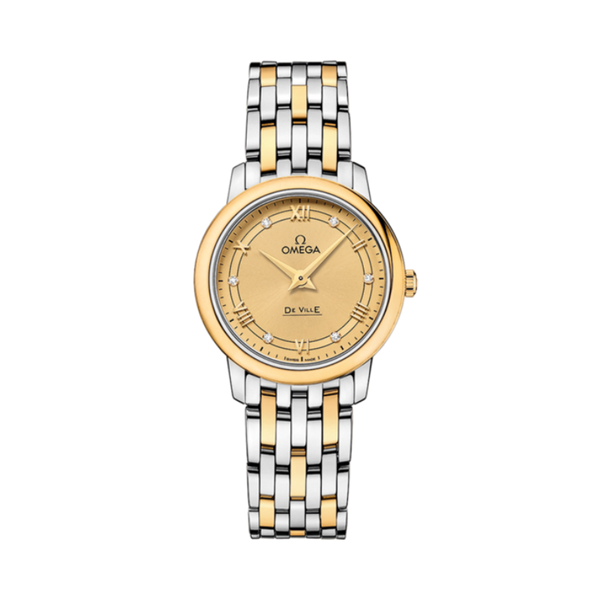 DE VILLE PRESTIGE 27 MM STAINLESS STEEL - YELLOW GOLD WITH YELLOW DIAL