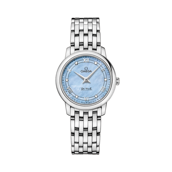 DE VILLE PRESTIGE 27 MM STAINLESS STEEL WITH BLUE MOTHER OF PEARL DIAL