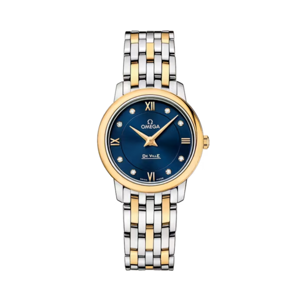 DE VILLE PRESTIGE 27 MM STAINLESS STEEL - YELLOW GOLD WITH BLUE DIAL