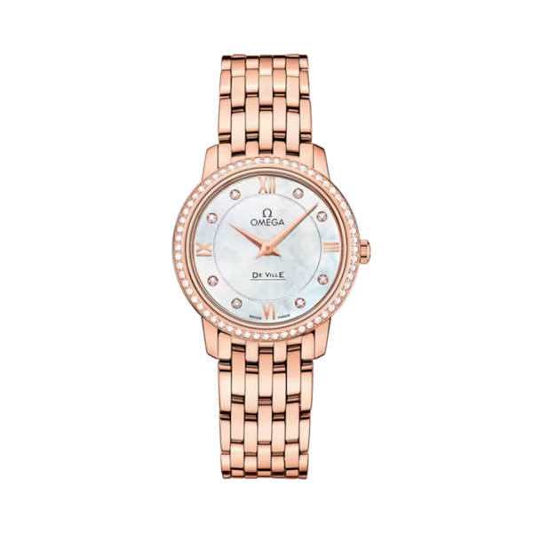 DE VILLE PRESTIGE 27 MM RED GOLD WITH MOTHER OF PEARL DIAL