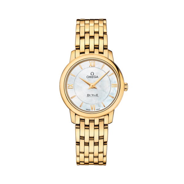 DE VILLE PRESTIGE 27 MM YELLOW GOLD WITH MOTHER OF PEARL DIAL