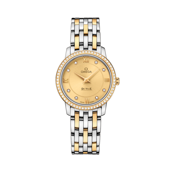 DE VILLE PRESTIGE 27 MM STAINLESS STEEL - YELLOW GOLD WITH YELLOW DIAL