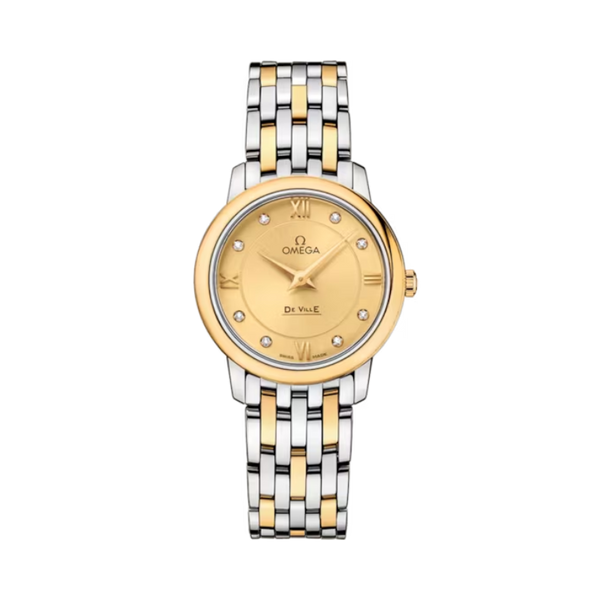 DE VILLE PRESTIGE 27 MM STAINLESS STEEL - YELLOW GOLD WITH YELLOW DIAL