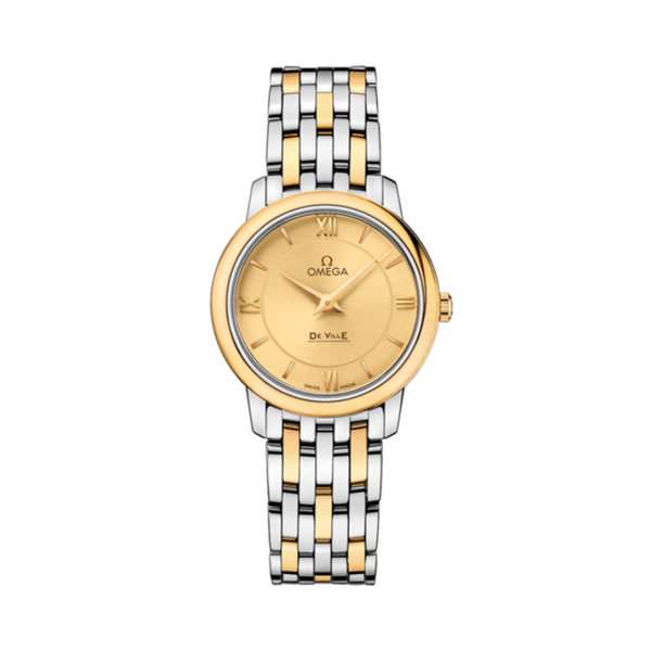 DE VILLE PRESTIGE 27 MM STAINLESS STEEL - YELLOW GOLD WITH YELLOW DIAL