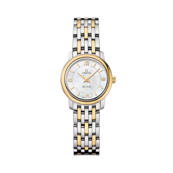 DE VILLE PRESTIGE 24 MM STAINLESS STEEL - YELLOW GOLD WITH MOTHER OF PEARL DIAL