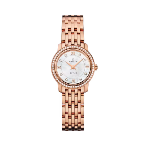 DE VILLE PRESTIGE 24 MM RED GOLD WITH MOTHER OF PEARL DIAL