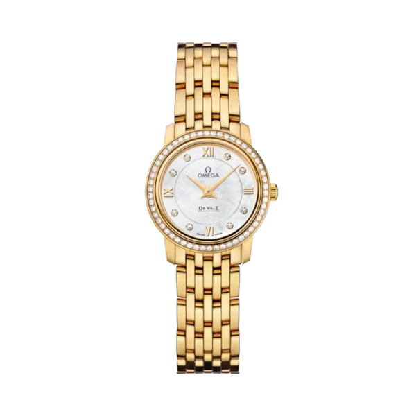 DE VILLE PRESTIGE 24 MM YELLOW GOLD WITH MOTHER OF PEARL DIAL