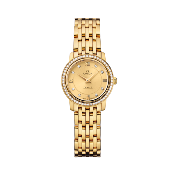 DE VILLE PRESTIGE 24 MM YELLOW GOLD WITH YELLOW DIAL