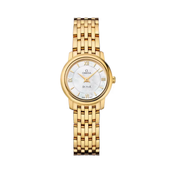 DE VILLE PRESTIGE 24 MM YELLOW GOLD WITH MOTHER OF PEARL DIAL