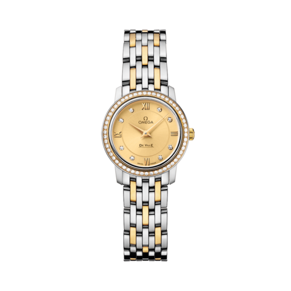 DE VILLE PRESTIGE 24 MM STAINLESS STEEL - YELLOW GOLD WITH YELLOW DIAL