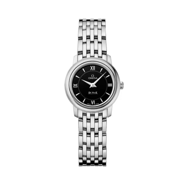 DE VILLE PRESTIGE 24 MM STAINLESS STEEL WITH BLACK DIAL