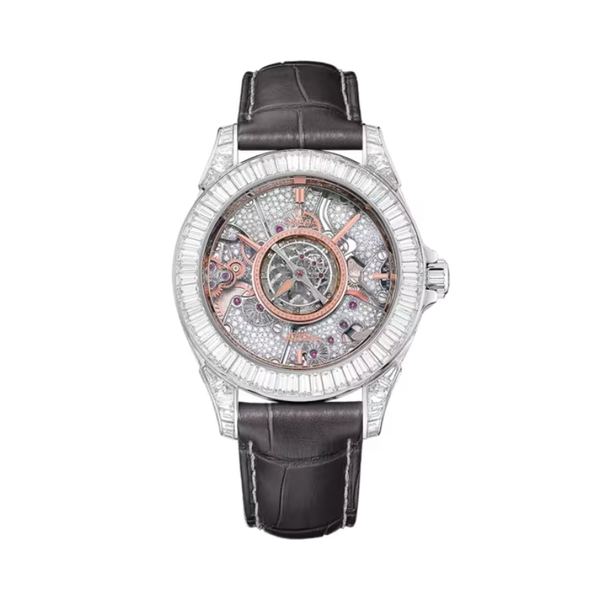 DE VILLE TOURBILLON 39 MM PLATINUM WITH SAPPHIRE DIAL