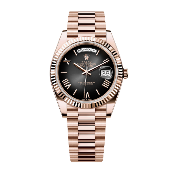 Rolex Day-Date Ref. 228235 40MM Everose Gold Case Slate Ombré Roman Dial