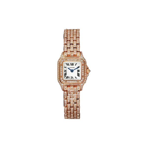 PANTHERE DE CARTIER  25 MM ROSE GOLD WITH SILVER DIAL