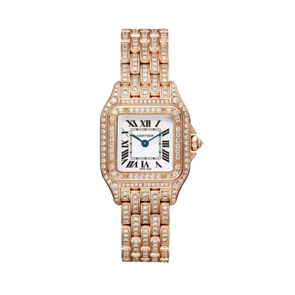 PANTHERE DE CARTIER CUFF 30 MM ROSE GOLD WITH WHITE DIAL