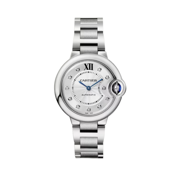 BALLON BLEU DE CARTIER 33 MM STAINLESS STEEL WITH GUILLOCHE SILVER DIAL