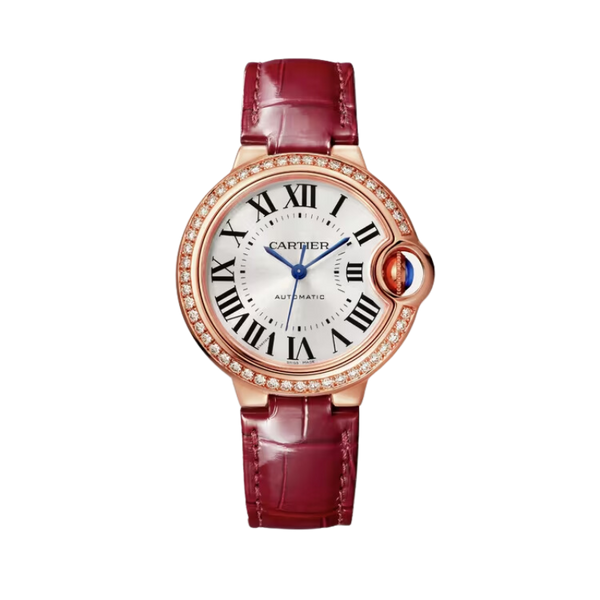 BALLON BLEU DE CARTIER 33 MM 18K ROSE GOLD WITH SILVER DIAL