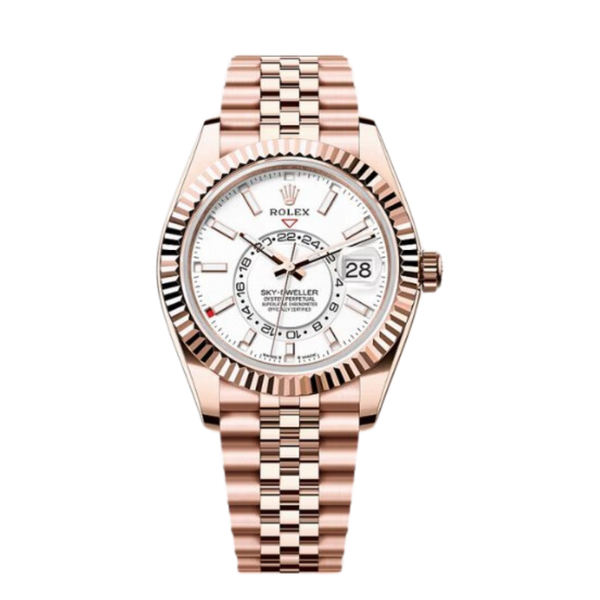 Rolex Sky-Dweller Ref. 336935 Everose Gold Case White Dial in Jubilee Bracelet