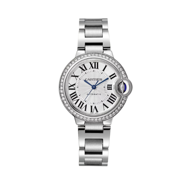 BALLON BLEU DE CARTIER 33 MM STAINLESS STEEL WITH SILVER GUILLOCHE DIAL