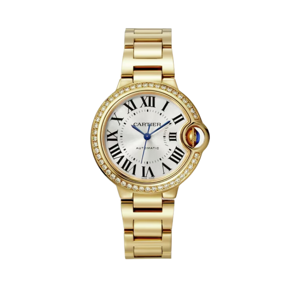 BALLON BLEU DE CARTIER 33 MM YELLOW GOLD WITH SILVER SUNRAY-EFFECT DIAL