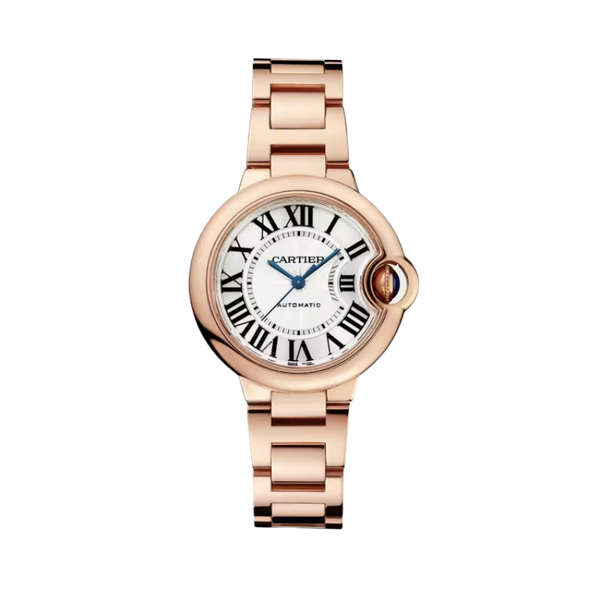 BALLON BLEU DE CARTIER 33 MM ROSE GOLD WITH SILVER  GUILLOCHE DIAL