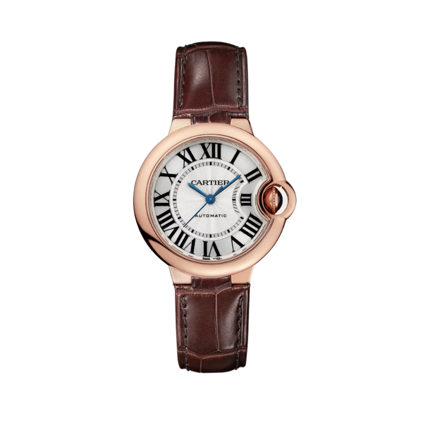 BALLON BLEU DE CARTIER 33 MM ROSE GOLD WITH SILVER GUILLOCHE LACQUER OPALINE DIAL