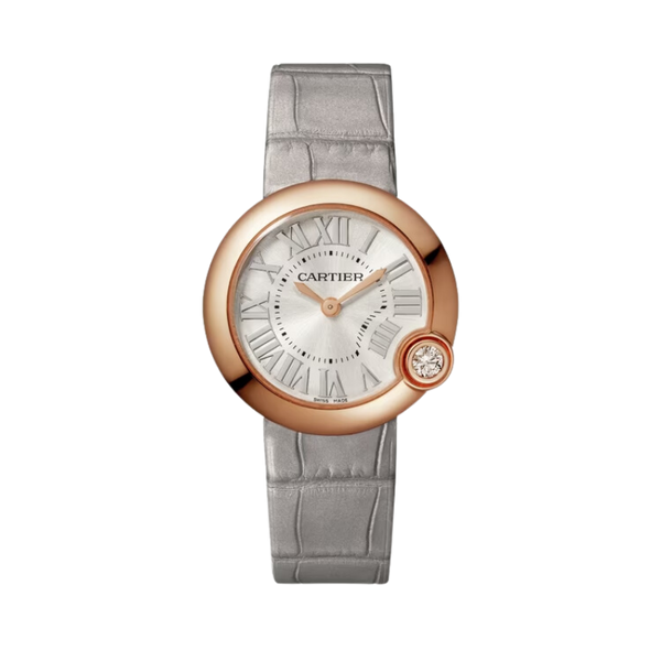 BALLON BLEU DE CARTIER 30 MM ROSE GOLD WITH SILVER SUNRAY BRUSHED DIAL