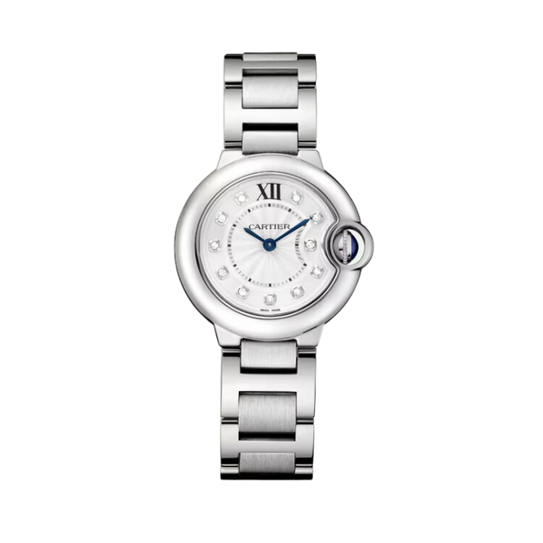 BALLON BLEU DE CARTIER 28 MM STAINLESS STEEL WITH SILVER LACQUER SUNRAY EFFECT DIAL