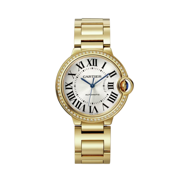 BALLON BLEU DE CARTIER 36 MM YELLOW GOLD WITH SILVER SUNRAY EFFECT DIAL