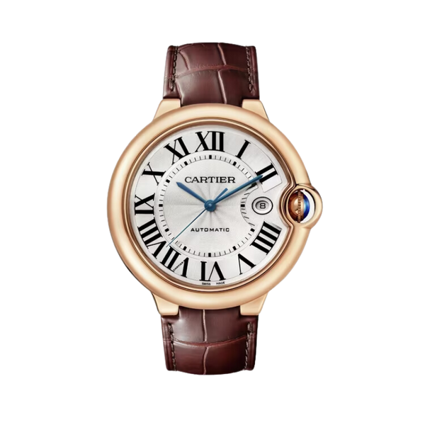 BALLON BLEU DE CARTIER 42 MM ROSE GOLD WITH SILVER GUILLOCHE LACQUER OPALINE DIAL