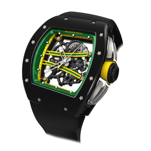 RM 061 Yohan Blake "The Beast 2" Manual Winding Black Rubber Strap Carbon Case